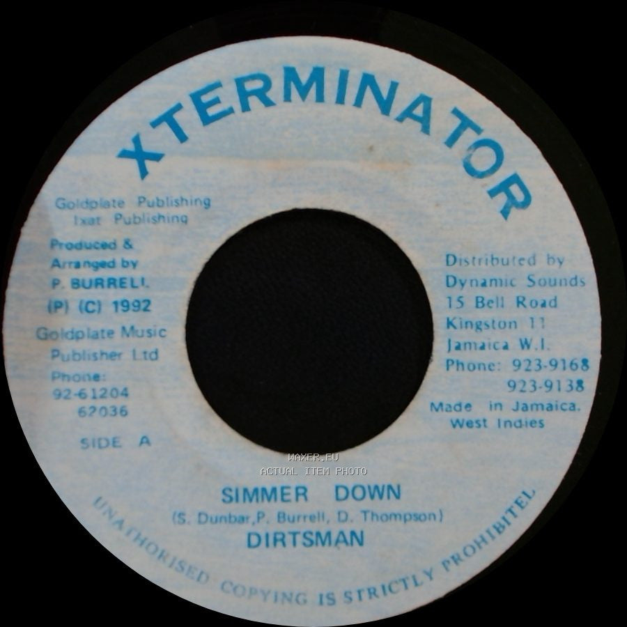 Dirtsman - Simmer Down / Unknown Title B side A