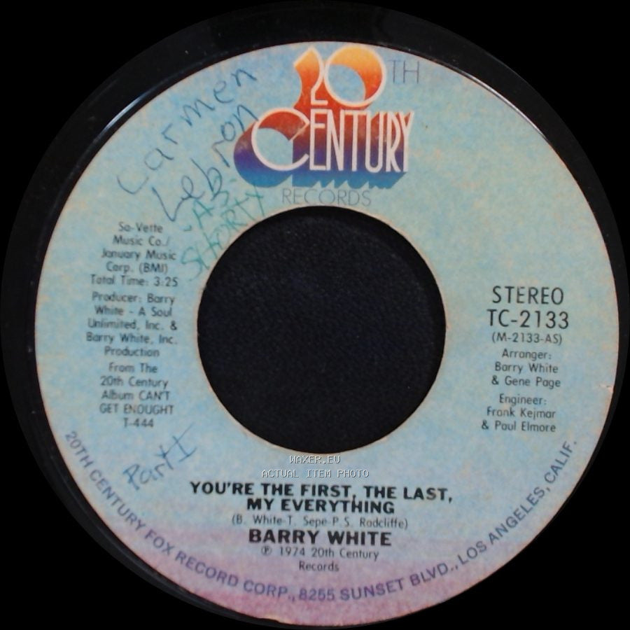 Barry White - More Than Anything, You're My Everything / You're The First, The Last, My Everything side B