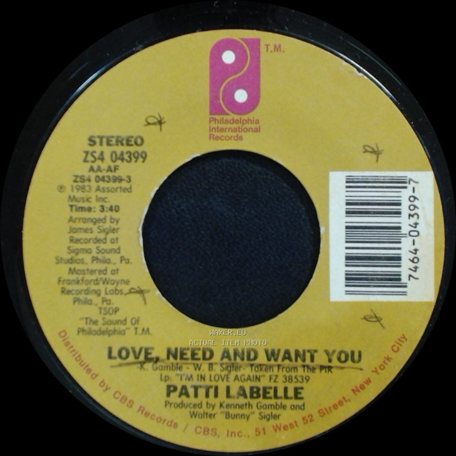 Patti Labelle - Love, Need And Want You / I'm In Love Again side A