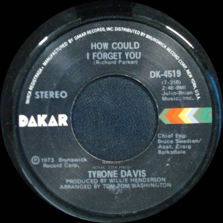 Tyrone Davis - Without You In My Life / How Could I Forget You side B