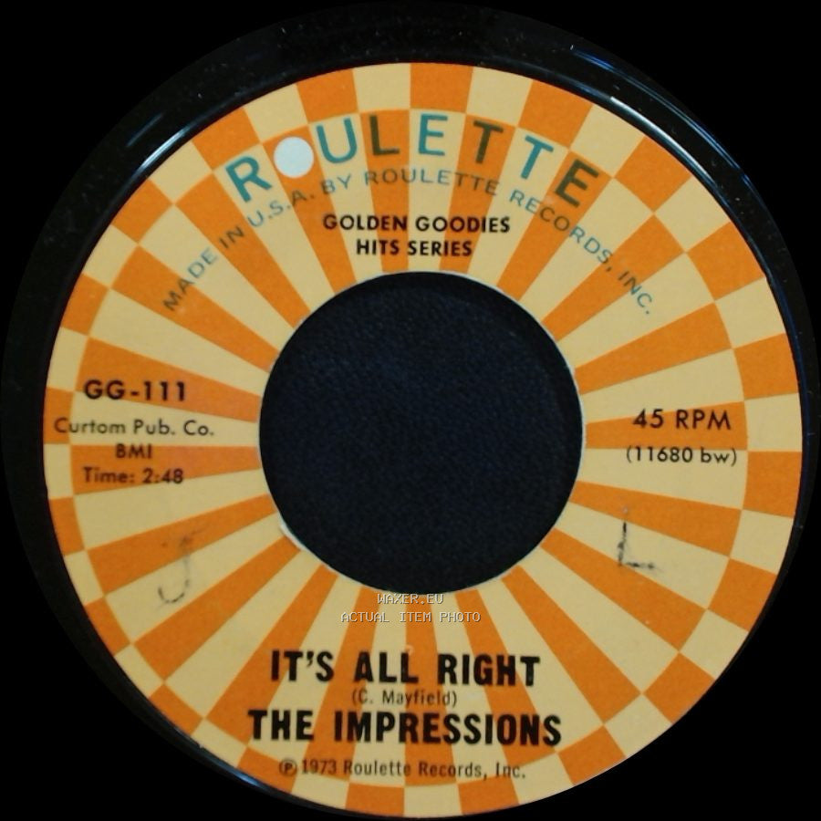The Impressions - Gypsy Woman / It's All Right side B