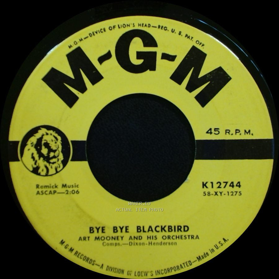 Art Mooney And His Orchestra - Bye Bye Blackbird / Careess Me, Possess Me, Perfume side A