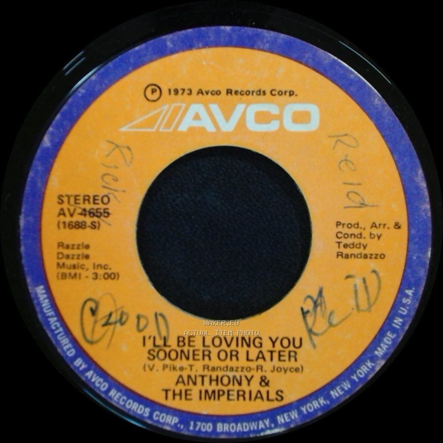 Anthony & The Imperials - Young Girl / I'll Be Loving You Sooner Or Later side B