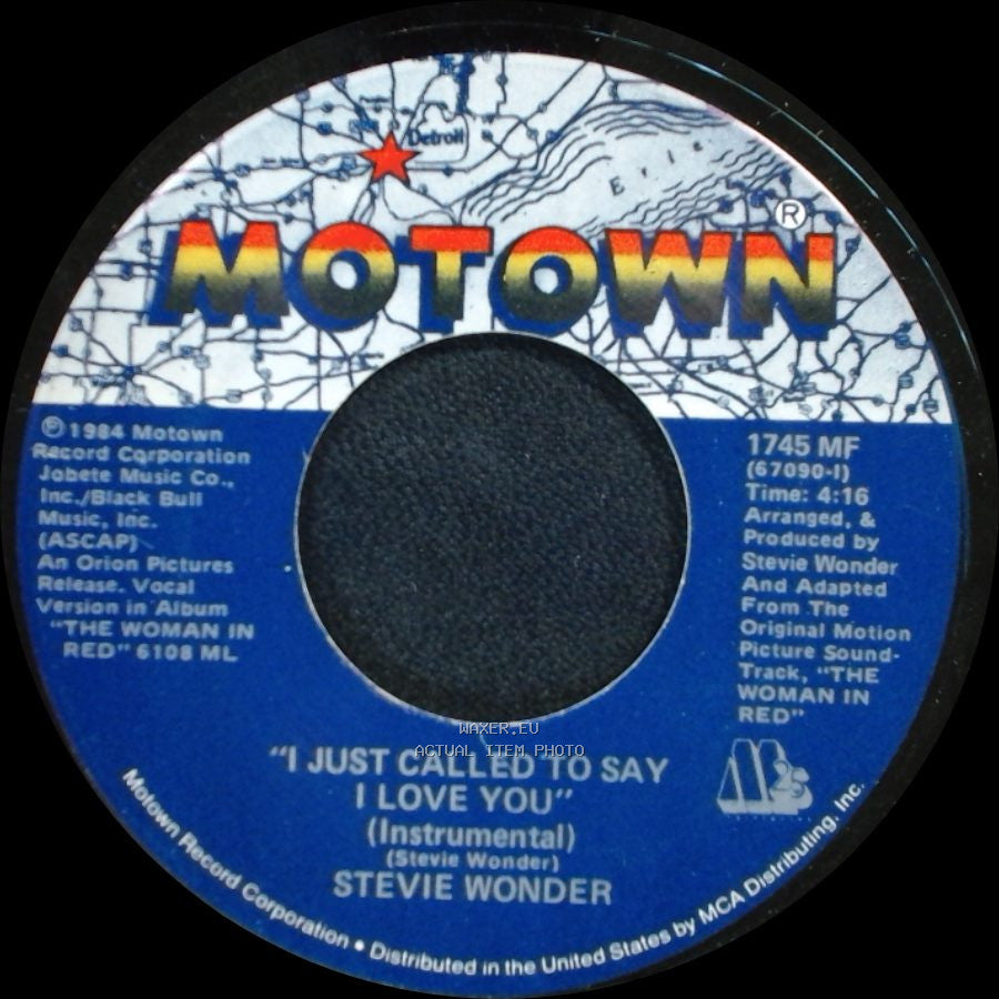 Stevie Wonder - I Just Called To Say I Love You / I Just Called To Say I Love You (Instrumental) side A
