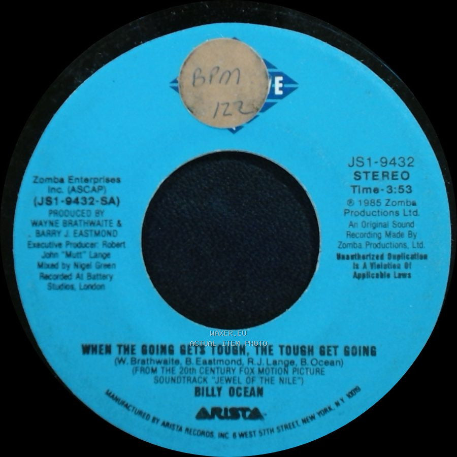 Billy Ocean - When The Going Gets Tough, The Tough Get Going / When The Going Gets Tough, The Tough Get Going (Instrumental Version) side A