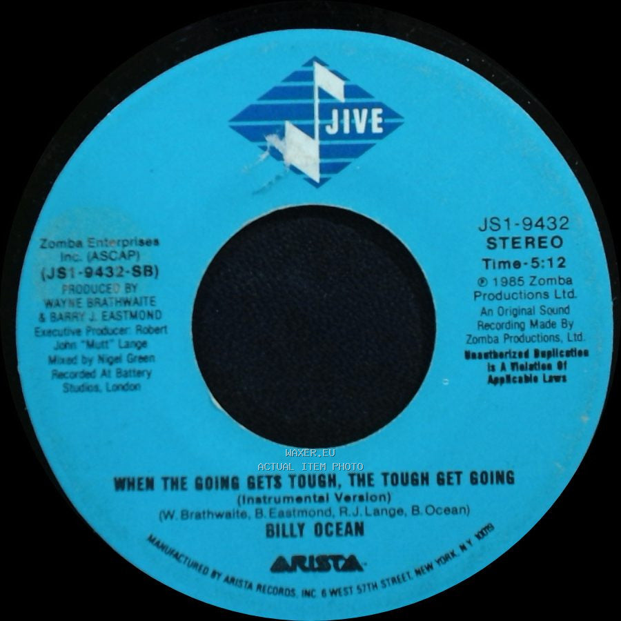Billy Ocean - When The Going Gets Tough, The Tough Get Going / When The Going Gets Tough, The Tough Get Going (Instrumental Version) side B