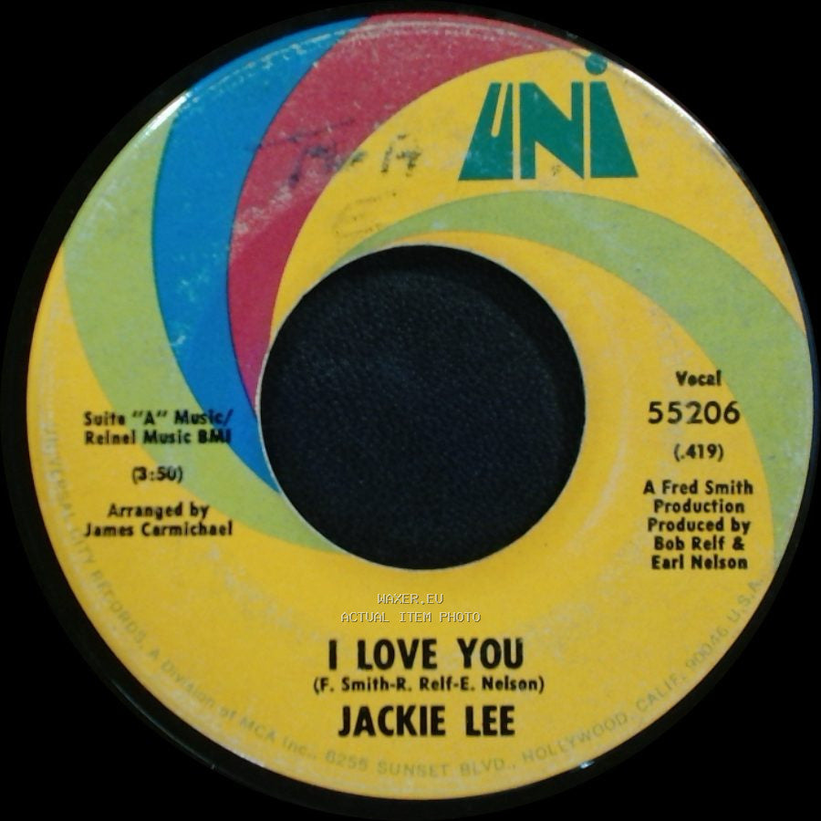 Jackie Lee - The Chicken / I Love You side B