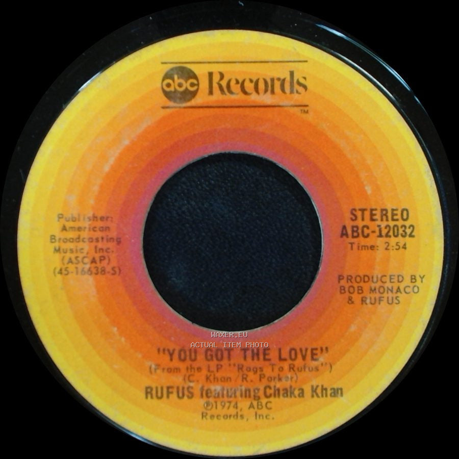 Rufus Featuring Chaka Khan - Rags To Rufus (Instrumental) / You Got The Love side B