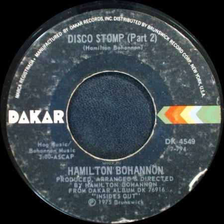 Hamilton Bohannon - Disco Stomp (Part 2) / Disco Stomp (Part 1) side A