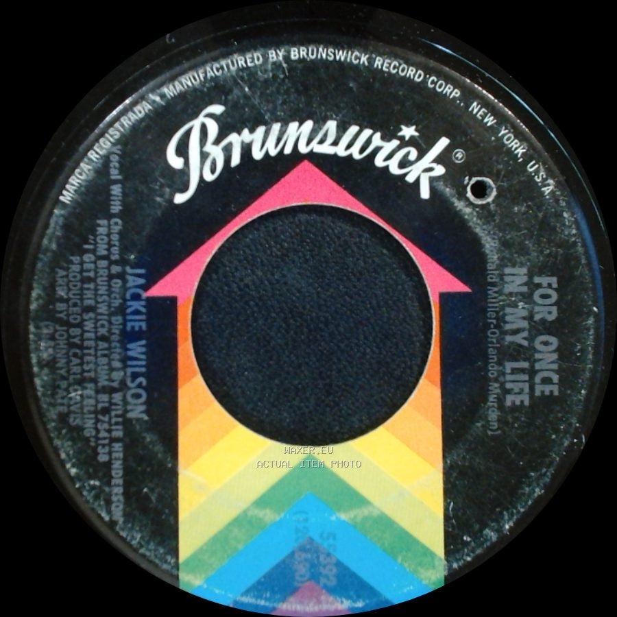 Jackie Wilson - For Once In My Life / You Brought Me About A Change On side A