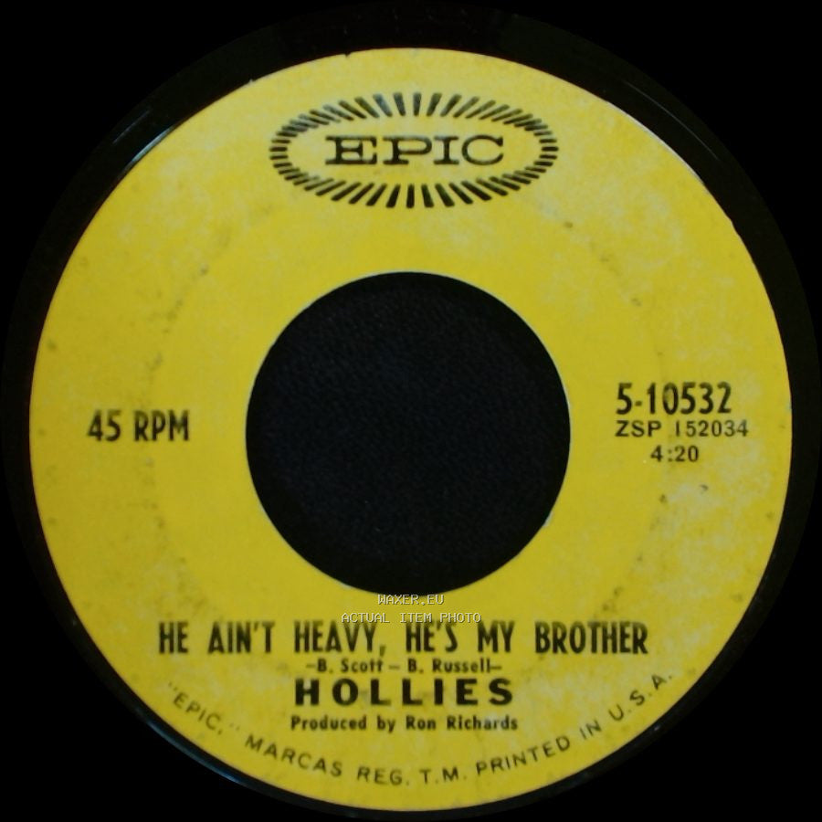 Hollies - He Ain't Heavy, He's My Brother / Cos You Like To Love Me side A