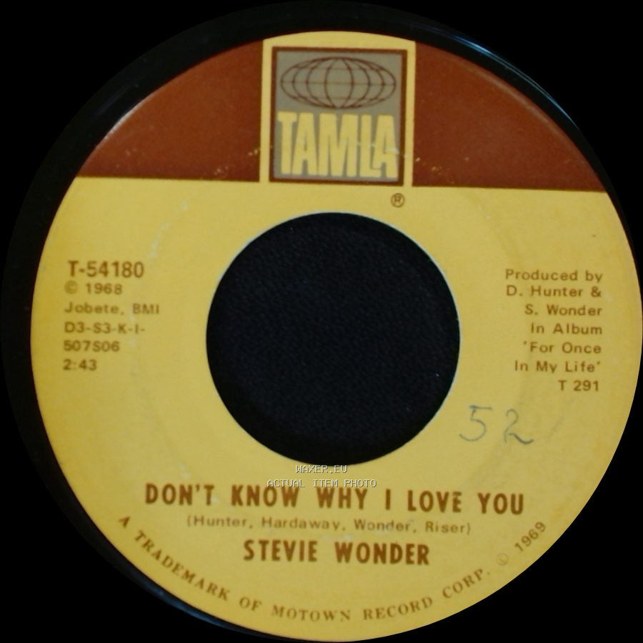Stevie Wonder - Don't Know Why I Love You / My Cherie Amour side A