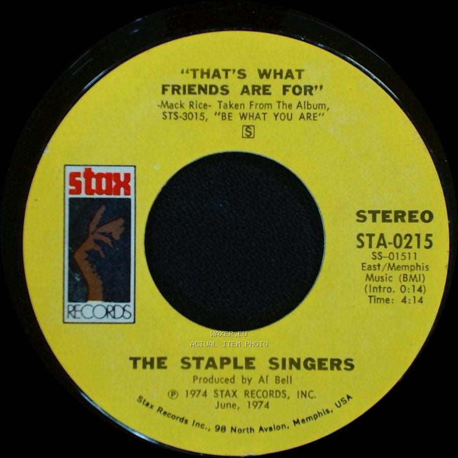 The Staple Singers - That's What Friends Are For / City In The Sky side A