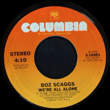 Boz Scaggs - Lido Shuffle / We're All Alone side B