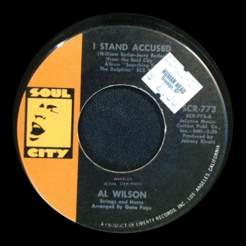 Al Wilson - Shake Me, Wake Me (When It's Over) / I Stand Accused side B