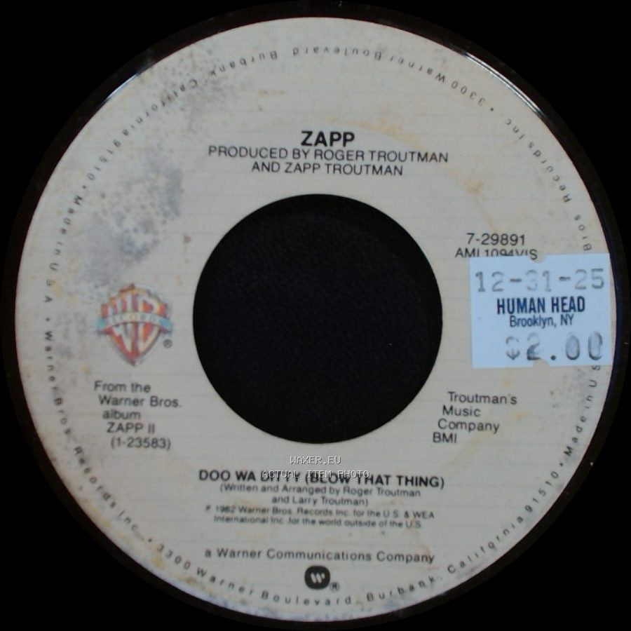 Zapp - Come On / Doo Wa Ditty (Blow That Thing) side B