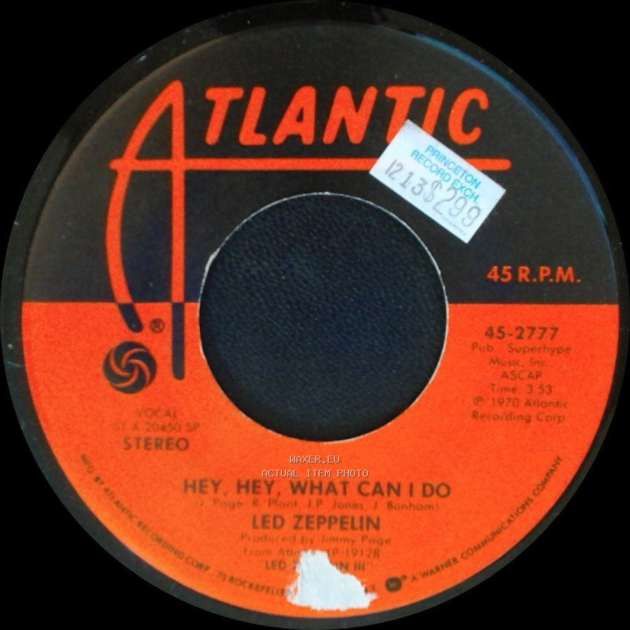 Led Zeppelin - Hey, Hey, What Can I Do / Immigrant Song side A