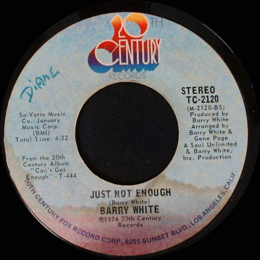 Barry White - Just Not Enough / Can't Get Enough Of Your Love, Babe side A