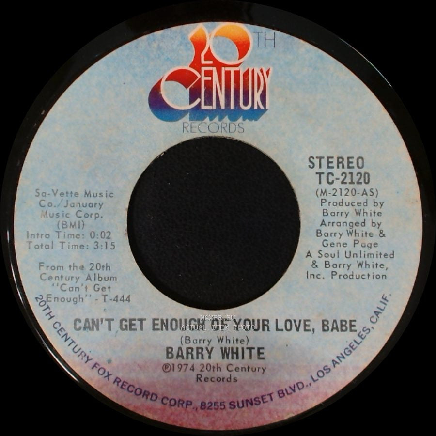 Barry White - Just Not Enough / Can't Get Enough Of Your Love, Babe side B