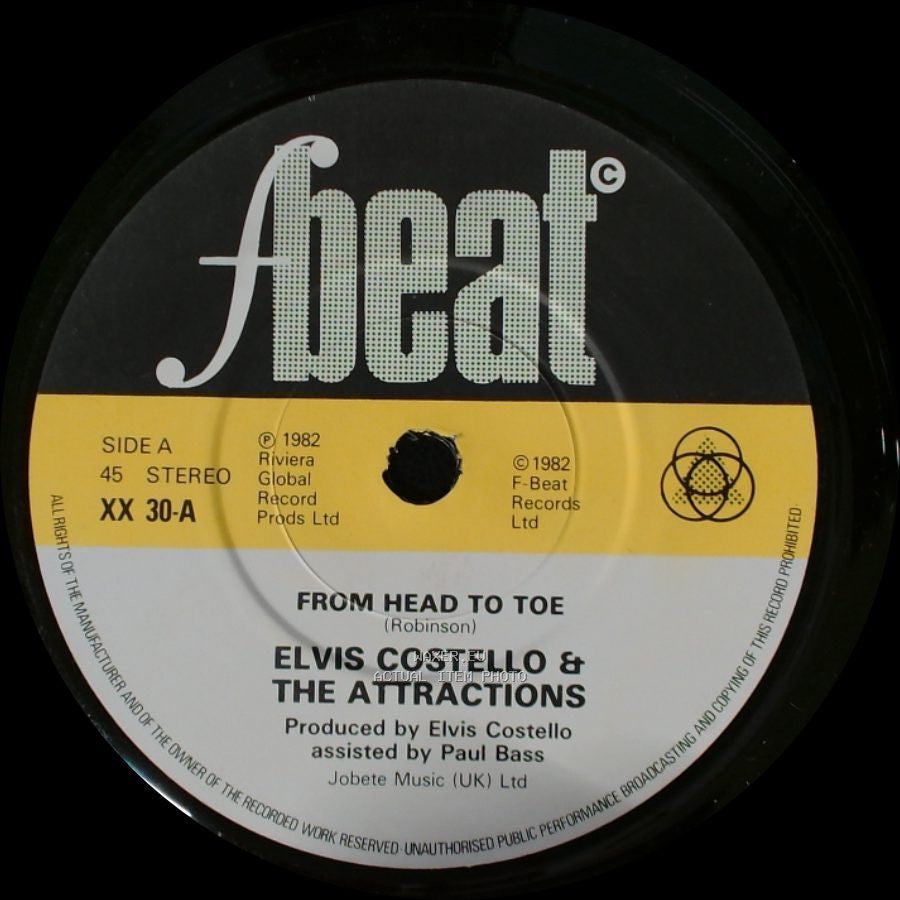 Elvis Costello & The Attractions - From Head To Toe / The World Of Broken Hearts side A