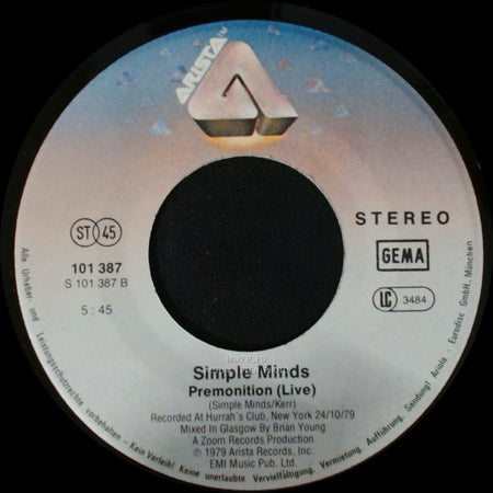 Simple Minds - Changeling / Premonition (Live) side B