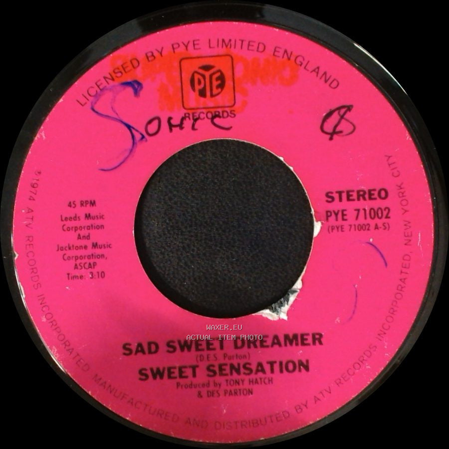 Sweet Sensation - Surething, Yes I Do / Sad Sweet Dreamer side B