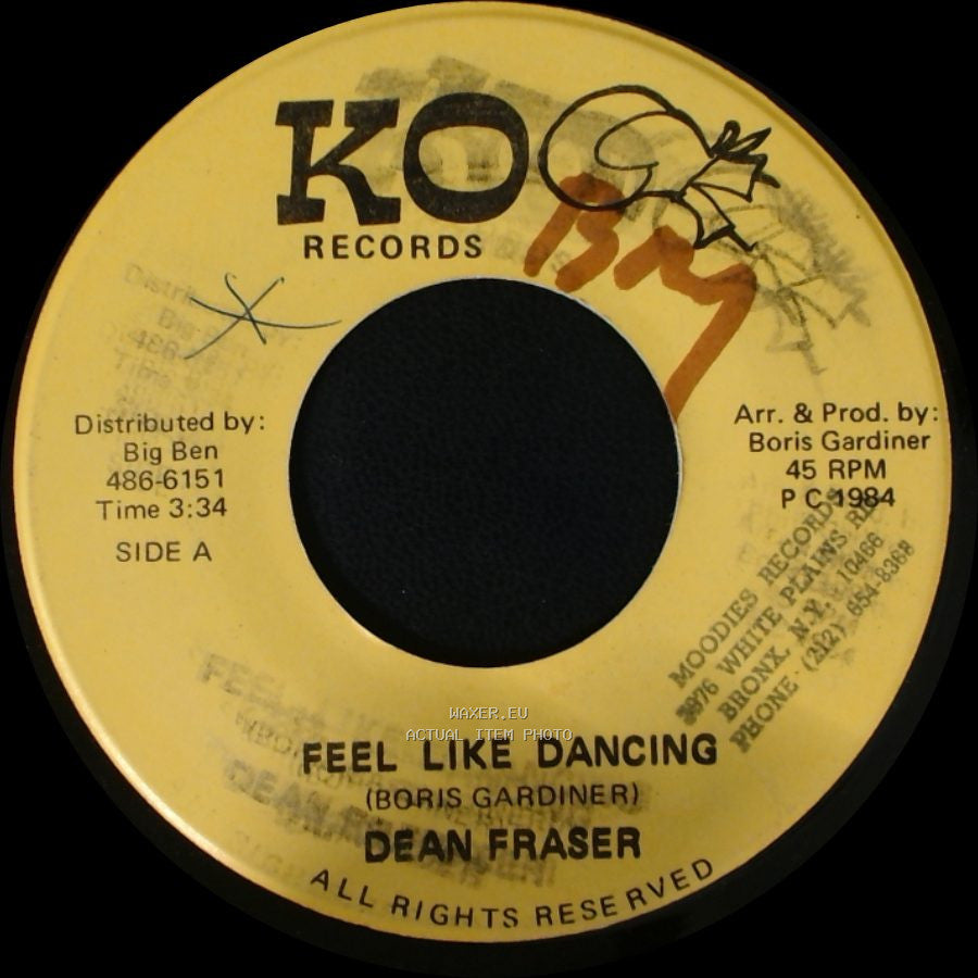 Dean Fraser / Boris Gardiner Happening - Feel Like Dancing / Romancing With You side A