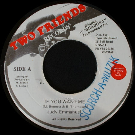 Judy Emmanuel - If You Want Me / Version side A