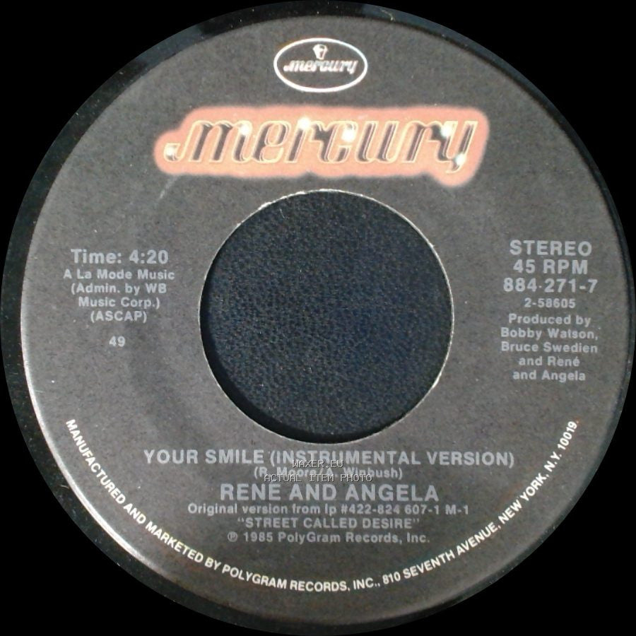 Rene And Angela - Your Smile (Instrumental Version) / Your Smile side A