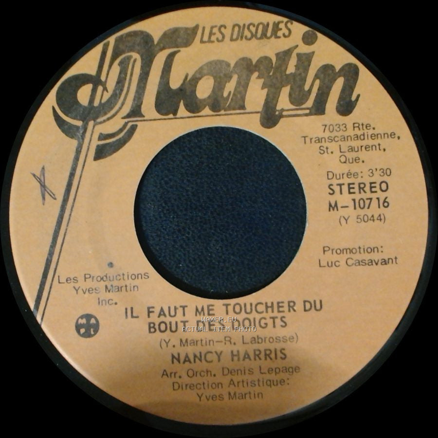 Nancy Harris - Il Faut Me Toucher Du Bout Des Doigts / Il Faut Me Toucher Du Bout Des Doigts side B