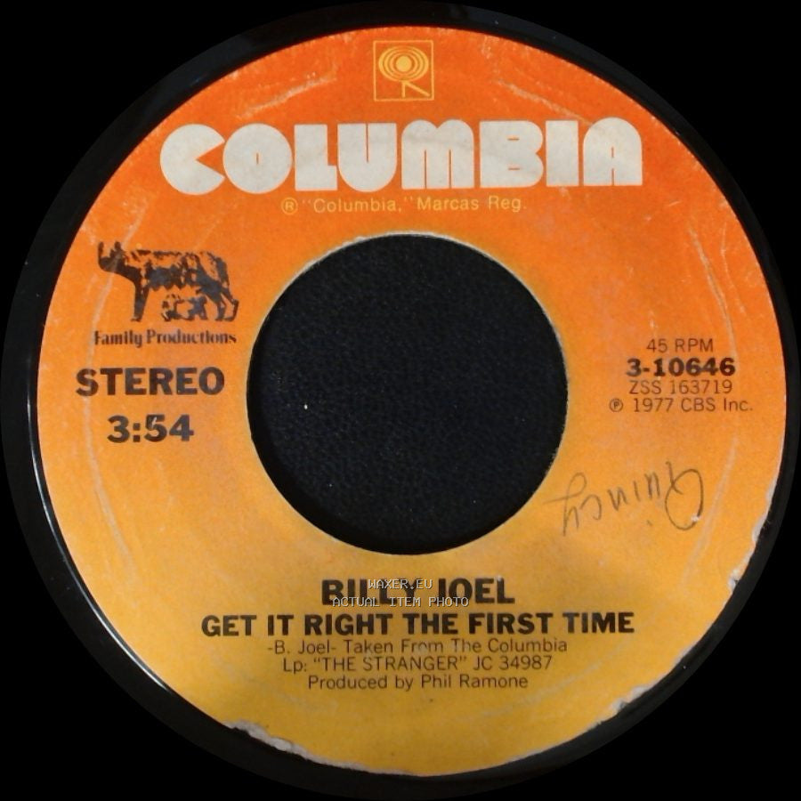 Billy Joel - Get It Right The First Time / Just The Way You Are side A