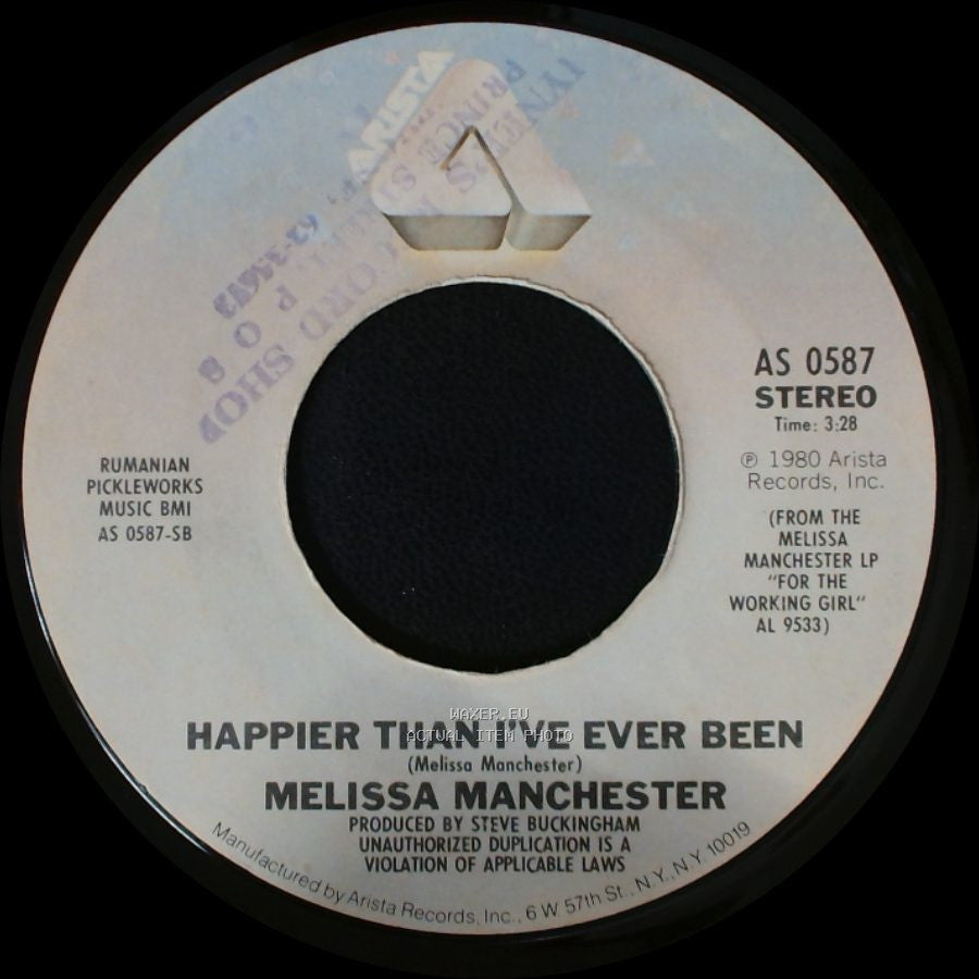 Melissa Manchester And Peabo Bryson / Melissa Manchester - Lovers After All / Happier Than I've Ever Been side B
