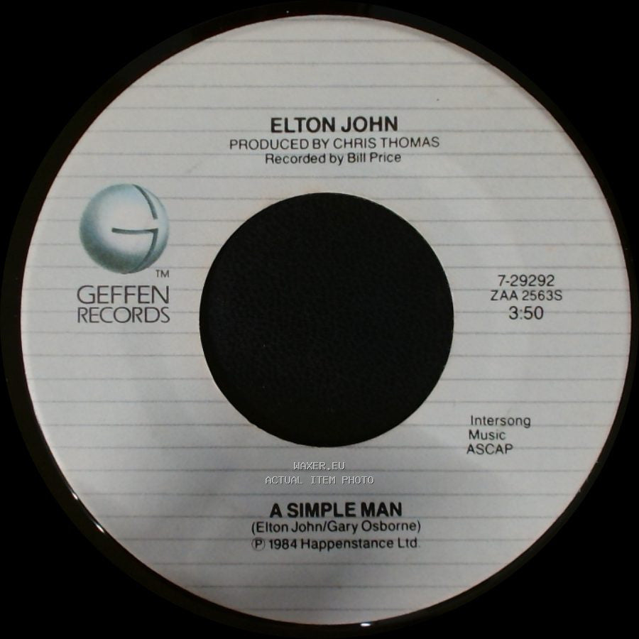 Elton John - A Simple Man / Sad Songs (Say So Much) side A