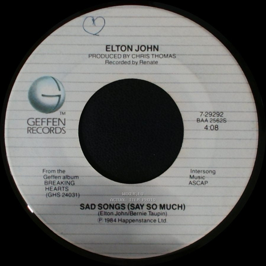 Elton John - A Simple Man / Sad Songs (Say So Much) side B