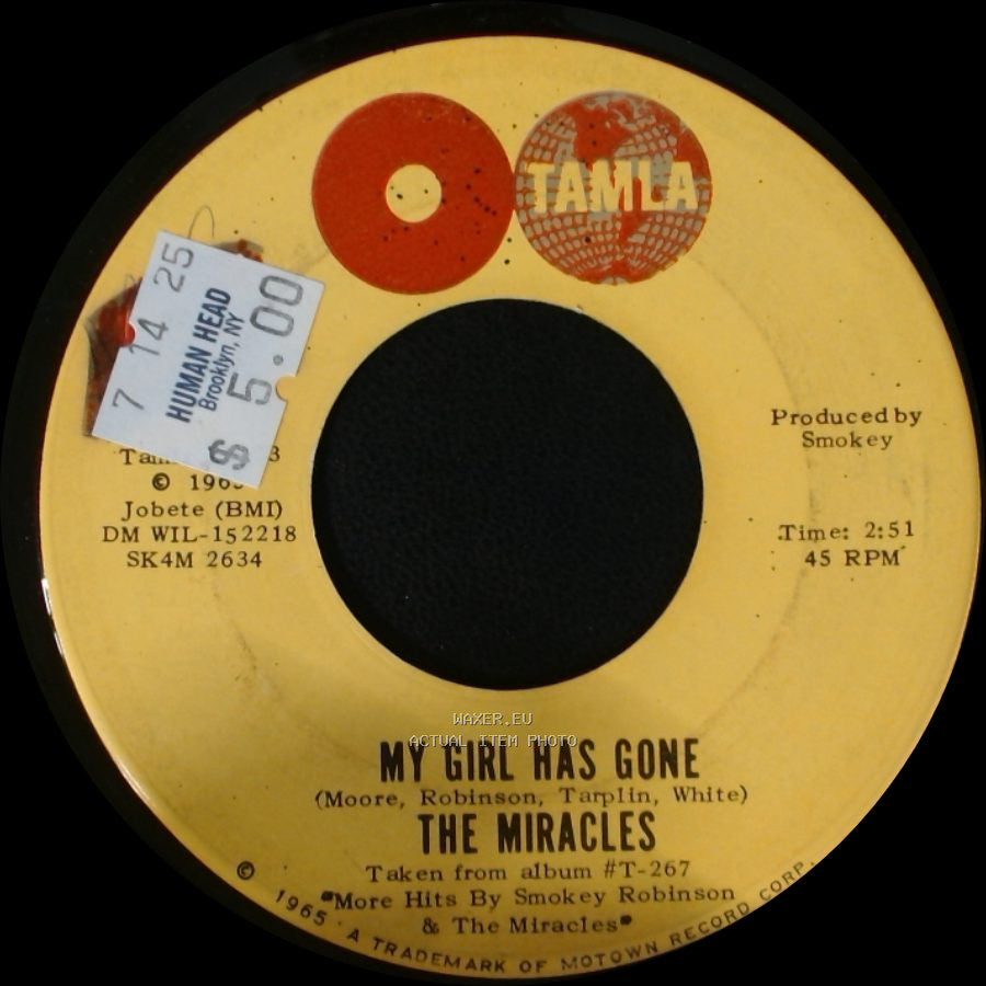 The Miracles - Since You Won My Heart / My Girl Has Gone side B