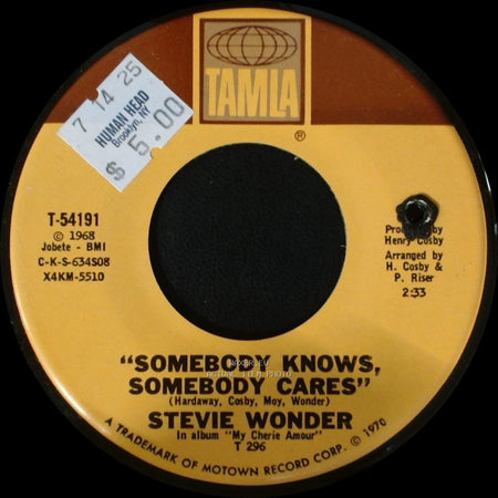 Stevie Wonder - "Somebody Knows, Somebody Cares" / Never Had A Dream Come True side A