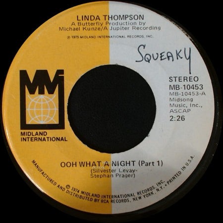 Linda Thompson - Ooh What A Night (Part 1) / Ooh What A Night (Part 2) side A