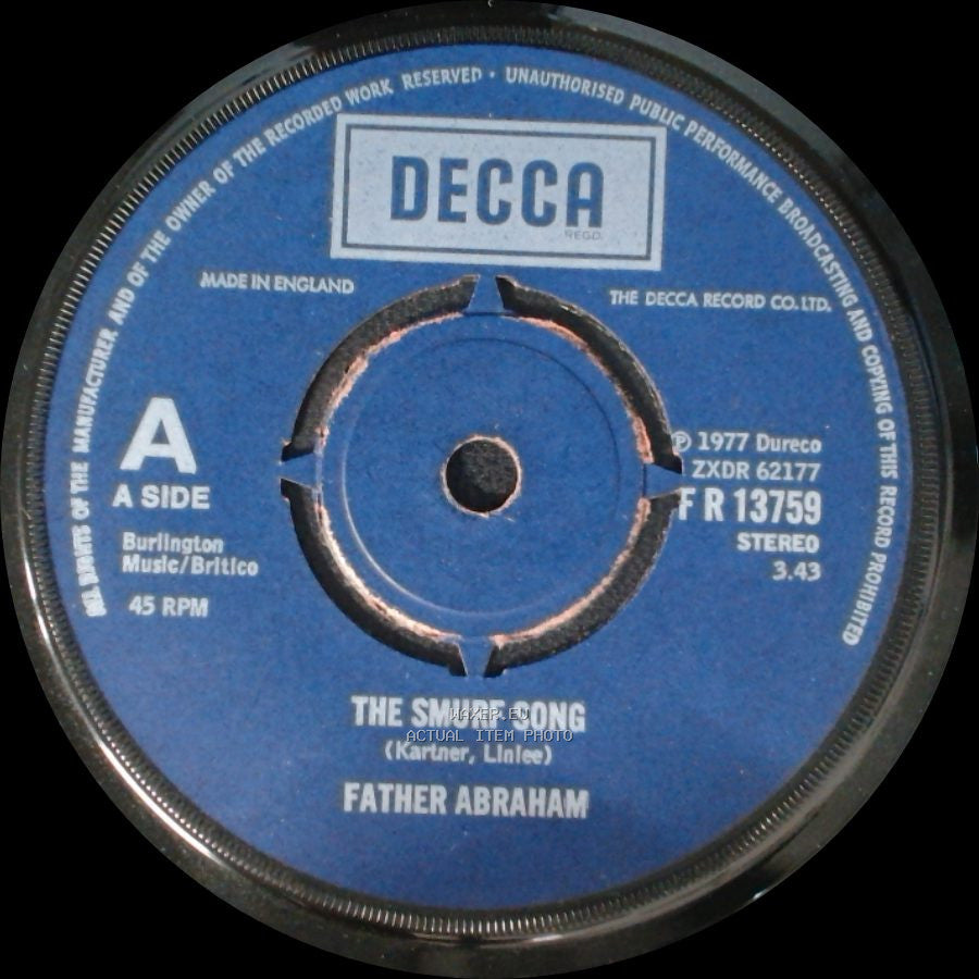 Father Abraham - The Smurf Song / The Magic Flute Smurf side A