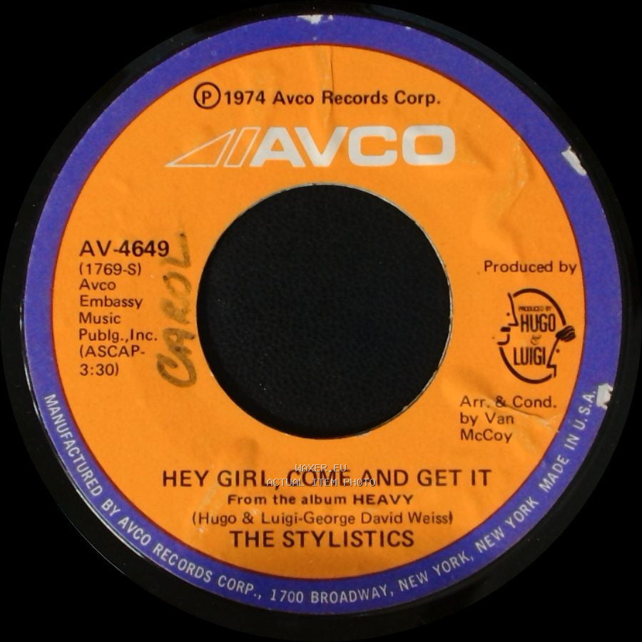 The Stylistics - Hey Girl, Come And Get It / Star On A Tv Show side A