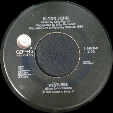 Elton John - Nikita / Restless side B