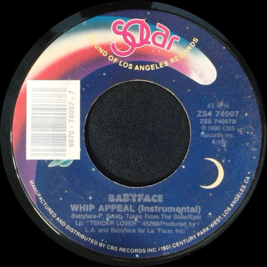 Babyface - Whip Appeal (Instrumental) / Whip Appeal (Edit) side A