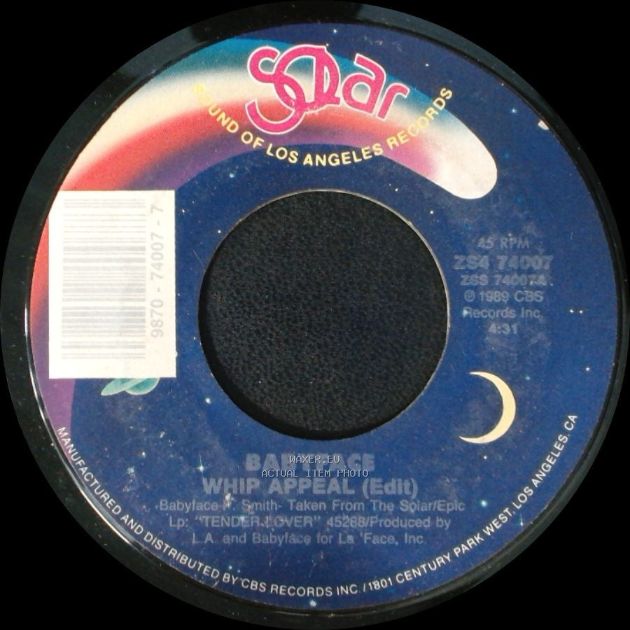 Babyface - Whip Appeal (Instrumental) / Whip Appeal (Edit) side B