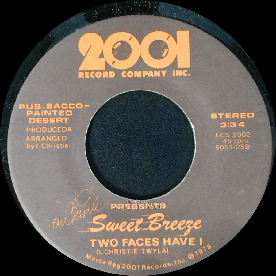 Sweet Breeze - Summer In Malibu / Two Faces Have I side B