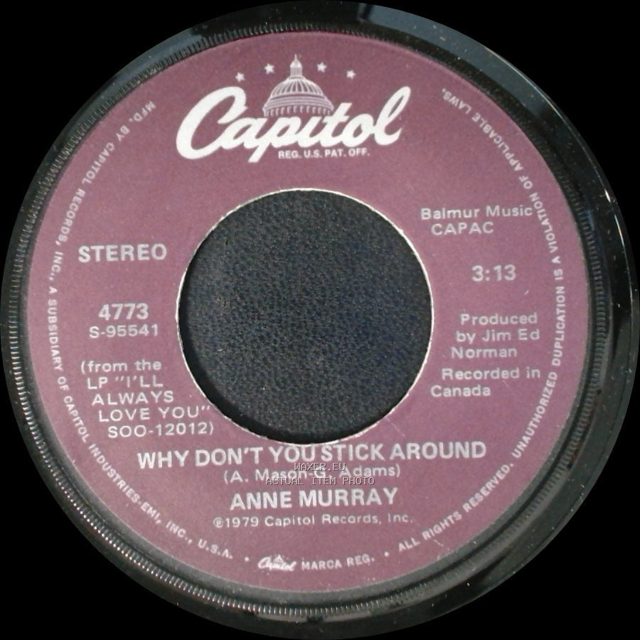 Anne Murray - Broken Hearted Me / Why Don't You Stick Around side B