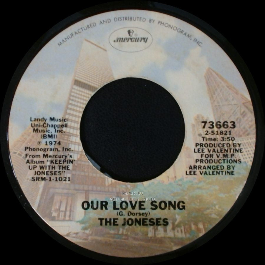 The Joneses - Our Love Song / I Can't See What You See In Me side A