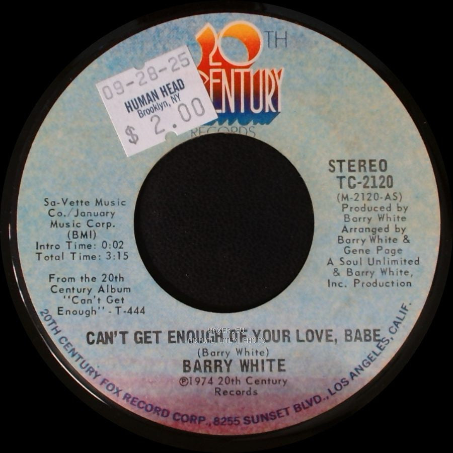 Barry White - Can't Get Enough Of Your Love, Babe / Just Not Enough side A