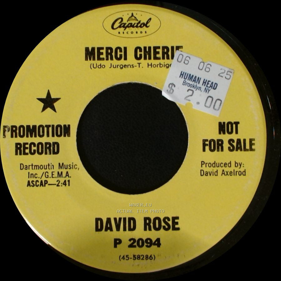 David Rose - Merci Cherie / High Chaparral side A
