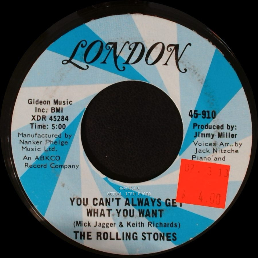 The Rolling Stones - Honky Tonk Women / You Can't Always Get What You Want side B
