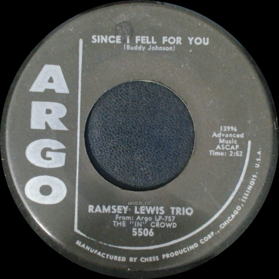 Ramsey Lewis Trio - Since I Fell For You / The "In" Crowd side A