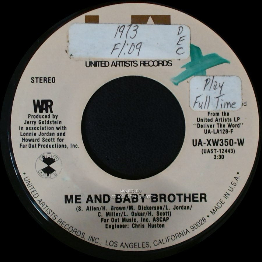 War - Me And Baby Brother / In Your Eyes side A